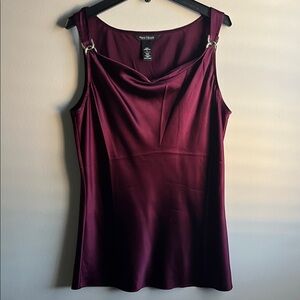 White House Black Market Plum Satin Blouse